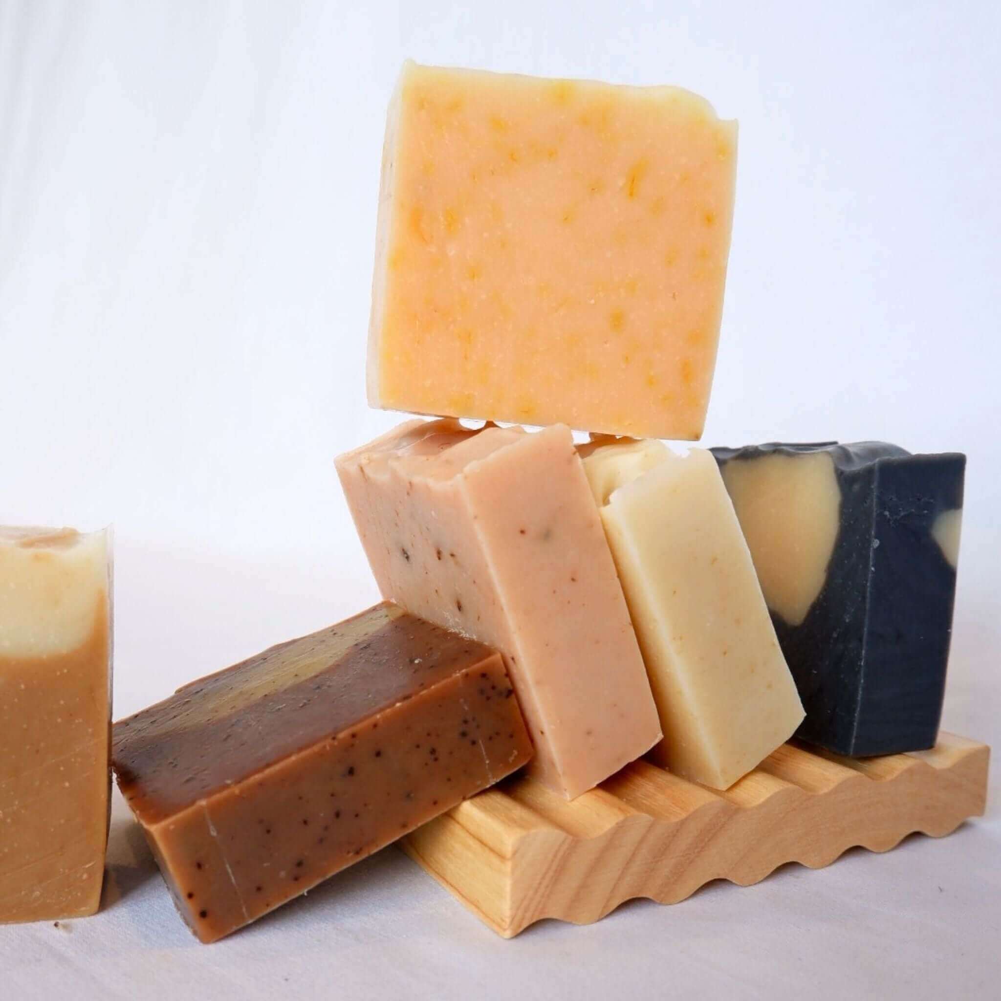 Stack of handmade soap bars